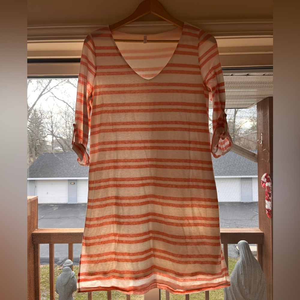 Pink and White Striped Dress